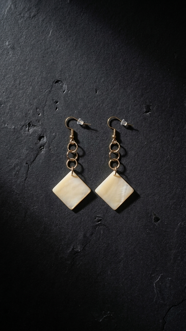 "Sea Diamond" - Shell Geometric Earrings